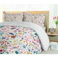 thumbnail image 5 of Ambesonne Cartoon Duvet Cover Sets, Hearts Musical Notes, 2-King, Multicolor, 5 of 7