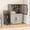 brown, variant on VillaLitterEnclosure withDouble LayerLitter HiddenModernWashroomHouse with Ladder,33.5" L x 17.9" W x 41.9" H