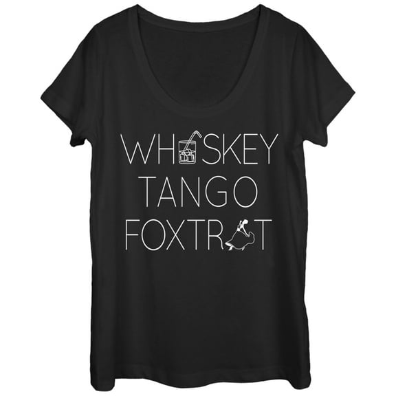 Women's Lost Gods Picture Whiskey Tango Foxtrot Scoop Neck Black X Large