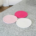 thumbnail image 4 of 3 Pieces Round Thread Weave Coaster Washable Heat Resistant Non-slip Braided Drink Hot Pad Pot Holders Absorbent Woven Coaster for Kitchen Cooking Dinning,7 Inches Diameter - Purple, 4 of 6