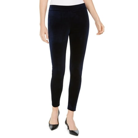 JM Collection Women's Velvet Leggings Blue Size Large