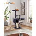 thumbnail image 2 of FEANDREA Cat Tree, 53.1-Inch Cat Tower for Indoor with Removable Washable Perch Cover, Scratching Post and Board, Basket, Cave, Smoky Gray, 2 of 5