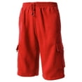 thumbnail image 1 of Hat and Beyond Men's Basic Casual Comfort Fleece Cargo Sweat Shorts with Drawstring, 1 of 5