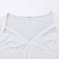 thumbnail image 4 of Duoif Shirts for Women Summer Casual Solid Color Short Sleeved V Neck T Shirt Womens Tops Casual White S, 4 of 9