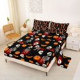 thumbnail image 2 of Manfei Cartoon Halloween Queen Sheets,Spooky Skull Queen Sheet Sets,4-Piece,1 Flat Sheet,1 Fitted Sheet and 2 Pillowcases, 2 of 6