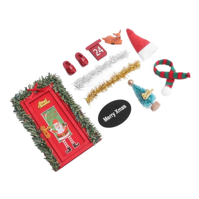Accesorios navideños, casa de muñecas, juego de decoración navideña, casa de muñecas, decoración navideña, casa de muñecas, juguetes navideños, funcionalidad inteligente