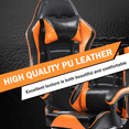thumbnail image 3 of BSTYJQXH Ergonomic Reclining Leather Gaming Chair with Headrest and Lumbar Support, Black/Red, 3 of 7