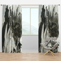 Designart 'Grey, White and White Marble Acrylic IX' Modern Curtain Panel
