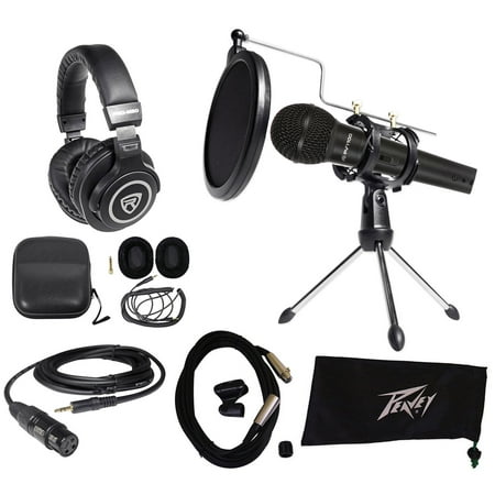 Peavey PC Podcasting Podcast Streaming Bundle w/ Microphone+Stand+Headphones