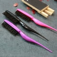 thumbnail image 4 of MasteelfCA Hair Styling Tools Salon Comb Hair Teasing Brush Three Row Natural Boar Bristle Hair Comb (Black), 4 of 7