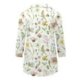thumbnail image 4 of Oalirro Womens Summer Blouses 3/4 Sleeve V Neck Shirts for Women Ladies Floral Blouses, 4 of 5