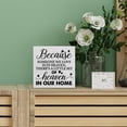 thumbnail image 4 of Zomyto 7"x7" Sympathy Quote Decorative Wooden Box Sign Remembrance Memorial Theme Because Someone We Love is in Heaven Wood Block Plaque Decor, 4 of 5