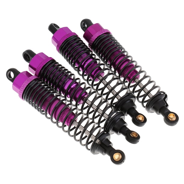 4 amortiguadores hidráulicos ajustables para coche RC (2 delanteros + 2 traseros) para coche RC 1:10 Púrpura