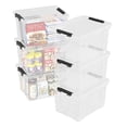 thumbnail image 2 of 22 Quart Storage Bins with Latching Lids (6 Pack), Clear Plastic Boxes with Wheels - Durable Organizer for Home, Office, Toys, Clothes, Holiday Decorations, 2 of 2