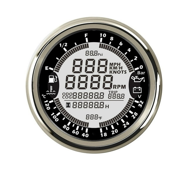 Waterproof 6 In 1 Multi-function Gauges GPS Speedometer Tachometer 12V 24V Fuel Level Water Temp Oil Pressure ,Universal Compatibility