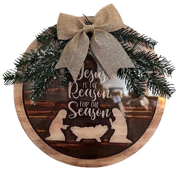 Guirnalda De Navidad De Belén Para Puerta Delantera, Colgador De Puerta De Ventana De Pared Interior Al Aire Libre Serendint HA038684-00