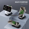 thumbnail image 3 of 2024 Soporte magnético inalámbrico para cargador Mag-Safe, cargador rápido 3 en 1 con luz para iPhone 16 15 14 13 12 Pro Max Plus, plataforma de carga para Apple Watch Series y Air pods 3 2 Pro (blanc, 3 of 5