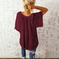 thumbnail image 6 of KZKR Womens Chiffon Blouses Casual Solid Bell Sleeve Shirt Loose V Neck Tunic Tops, 6 of 6