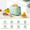 thumbnail image 2 of iSiLER 2 Slice Toaster, 1.3 Inches Wide Slot Bagel Toaster with 7 Shade Settings and Double Side Baking, Compact Bread Toaster with Removable Crumb Tray, Defrost Cancel Function Green, 2 of 5