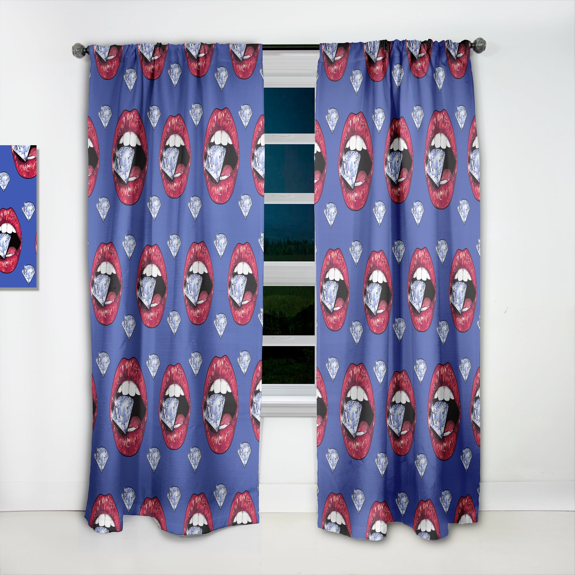 Designart 'Vintage Birght Blue Door' Modern Curtain Panel