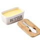 thumbnail image 5 of Caja de mantequilla de cerámica rectangular, caja de mantequilla sellada con cuchillo, caja de queso para el hogar de estilo occidental, 5 of 6