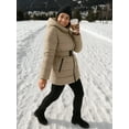 thumbnail image 4 of Women Premium Lightweight Puffer Jacket Insulated Down Beige Winter Jacket-S, 4 of 9