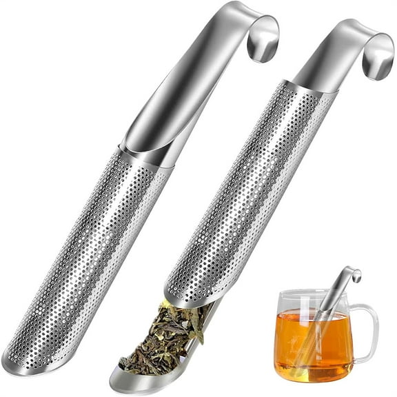 2 Pack Long Handle Tea Infuser, NOGIS Stainless Steel Tea Steeper for Loose Leaf Tea, Reusable Tea Diffuser for Loose Tea Single Cup