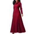 thumbnail image 2 of ZANZEA Robe Longue Unie pour Femmes, Soirée, Nœud, Manches Longues, Poches, 2 of 12