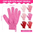 thumbnail image 2 of Guantes de baño exfoliantes, 90 unidades, doble cara, color rosa, 2 of 6