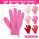 thumbnail image 2 of Guantes de baño exfoliantes, 90 unidades, doble cara, color rosa, 2 of 6