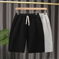 thumbnail image 7 of NOLDARES Toddler Boy Shorts Boys Cotton Shorts Soft Casual Elastic Waist with Pockets Drawstring Kids Summer Clothes(Black,9-10 Years), 7 of 7
