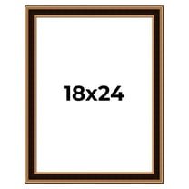 18x24 Frame Gold Brown Plein Air Vintage Solid Wood Picture Frame | 1.75 Inches Moulding Width |
