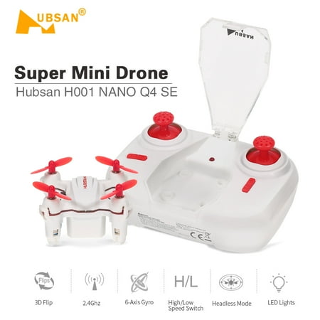 Nano Qx Rtf Parts Original Hubsan H001 NANO Q4 SE Super Mini Pocket Drone 2.4G 4CH 6-Axis Gyro RC Quadcopter Headless Mode 3D Flip RTF ()