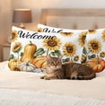 thumbnail image 3 of Orange Pumpkin Fall Outdoor Waterproof Pillow Covers, Thanksgiving Sunflower Autumn Botanical Decorative Rectangle Throw Pillowcase Sofa Cushion Sham for Patio/Couch/Chair, 20"x12" 2 Pack, 3 of 8