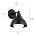 thumbnail image 3 of 52601BK Kichler Lighting Niva - 1 Light Wall Sconce-11.25 Inches Tall and 8 Inches Wide-Black Finish, 3 of 5