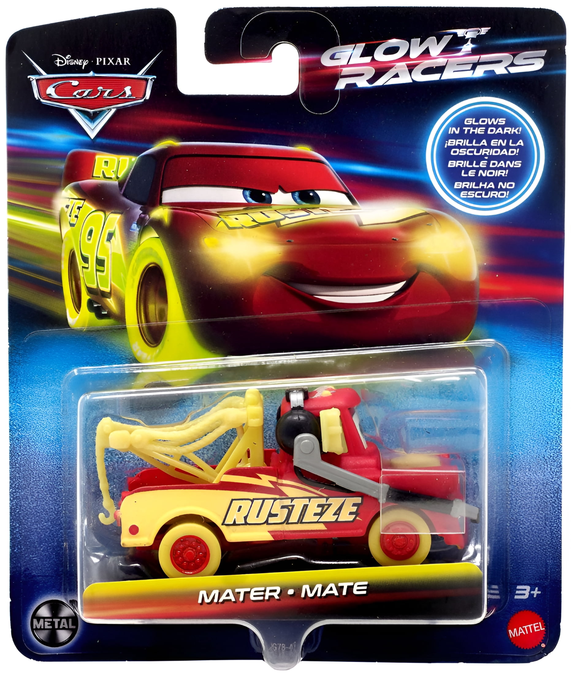 ミニカー Cars Mini Racers Glow UFM Mater, Mator Mattel, Disney / Pixar Cars Glow Racers Mater Diecast Car, 1:55