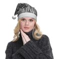 thumbnail image 5 of KLL Christmas Hats for Adults Plush Zebra Skin Print Santa Hat Xmas Fluffy Santa Claus Hat for Women Men, 5 of 6