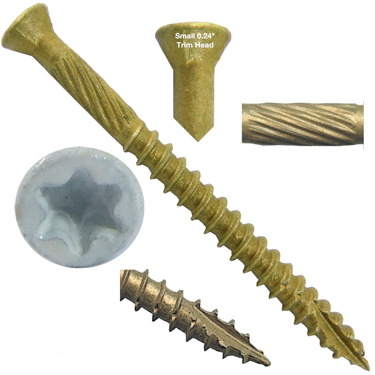 4 Lbs Torx Head trim Wood Screw Exterior Bronze Coated 8 x 3” T20 Star Drive