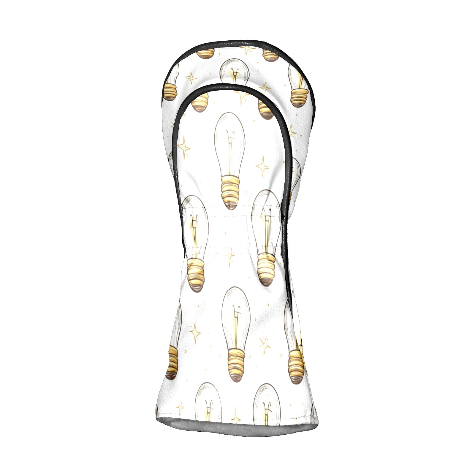 Golf Club Covers PU Leather Waterproof Head Covers for Fairway Woods Hybrids Light Bulb Pattern
