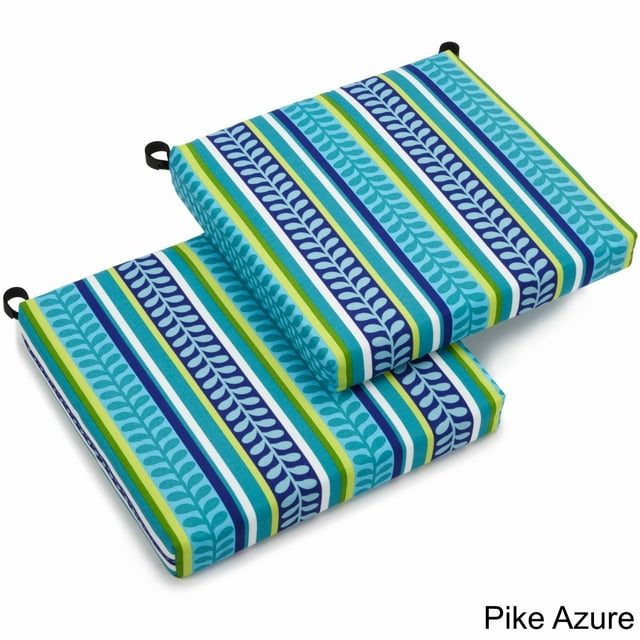 Cojín para silla de poliéster hilado de 20 x 19 pulgadas (juego de dos) - Pike Azure Blazing Needles 93454-2CH-REO-35