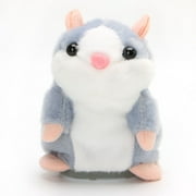 Sound Voice Mimic Hamster Soft Plush Doll for Toddlers Nodding Toy Gift #3 Gray