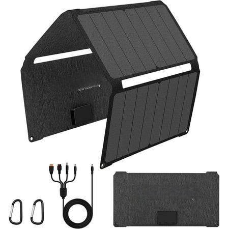 [Upgraded] Foldable Solar Panels 50W Portable Solar Panel 3 Output Ports (-A -C DC) Folding Solar Panel for Camping Hiking RV Outdoor Activities