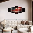 thumbnail image 2 of Elephant Stock American Eagle And Flag Wall Art - Horizontal Multi Panel Canvas - Living Room Wall Decor - Flags Multi Panel - Black And Yellow Decor - 74" x 34", 2 of 8