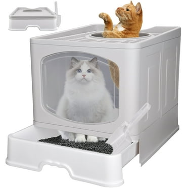 Extra Large Enclosed Litter Pan Large, splash-proof drawer litter box with extra room to move inside and good air circulation to eliminate odors