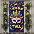 thumbnail image 6 of Purple Gold Green Mardi Gras Banner Feather Decor Carnival Display Beaded Garland Masquerade Mask Festive Backdrop for Carnival Party Mardi Gras Celebration Masquerade Ball, 6 of 9