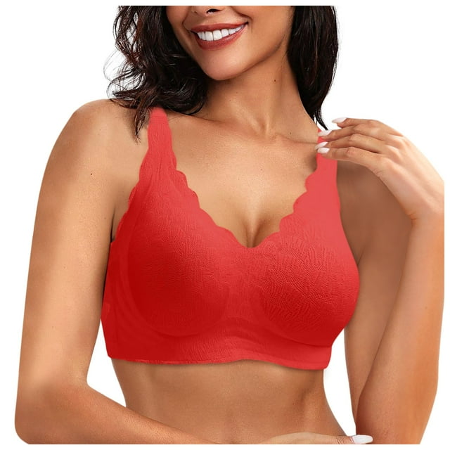 Women Comfort Plus Size Unpadded Lace Underwear Adjustable Breathable Underwire Bra