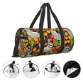 thumbnail image 5 of Xecao Sloth on the Branch print Round Travel Duffel Bag is a foldable gym bag with an inner pocket, perfect for travel sports, 5 of 8