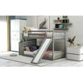 thumbnail image 4 of Bed Frame Twin over Twin Bunk Bed with Slide and Stairway, Gray, 4 of 8