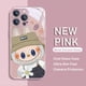 thumbnail image 3 of Bonita funda de teléfono de color metálico con dibujos animados de Labubu para iPhone X XR XS 16 15 14 13 12 Mini 11 Pro Max 7 8 SE 20 Plus, carcasa rígida de vidrio, 3 of 5
