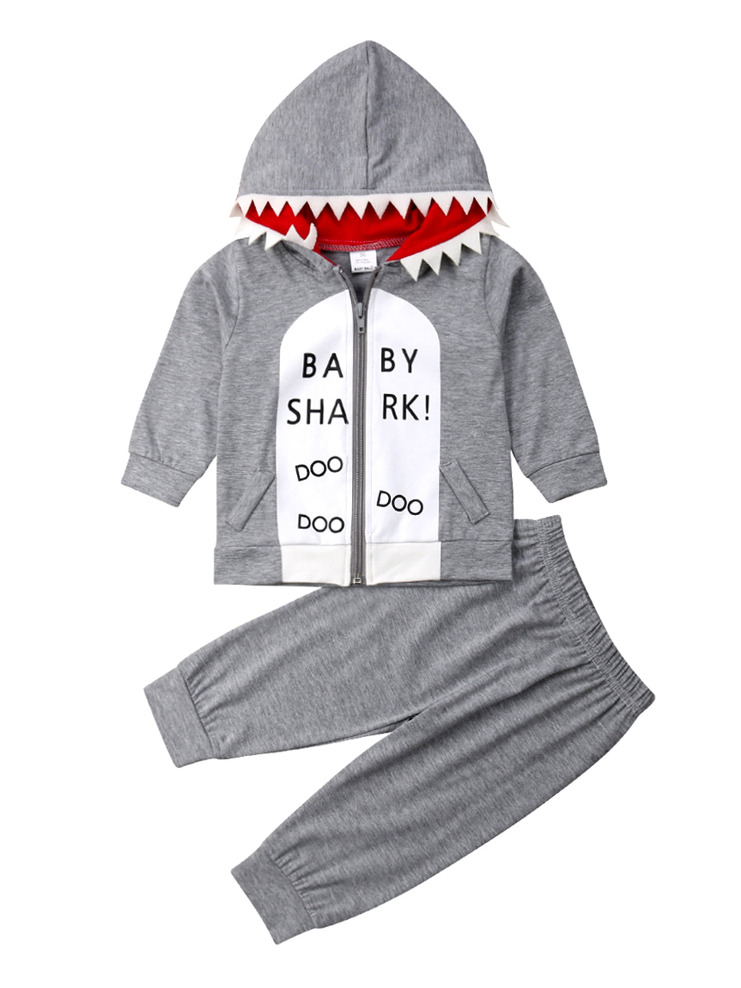 Unisex Baby Autumn Winter Shark Hooded Sweatshirt Infant Boys Girls Hoodies with Kangaroo Muff Pockets& Shark Fin